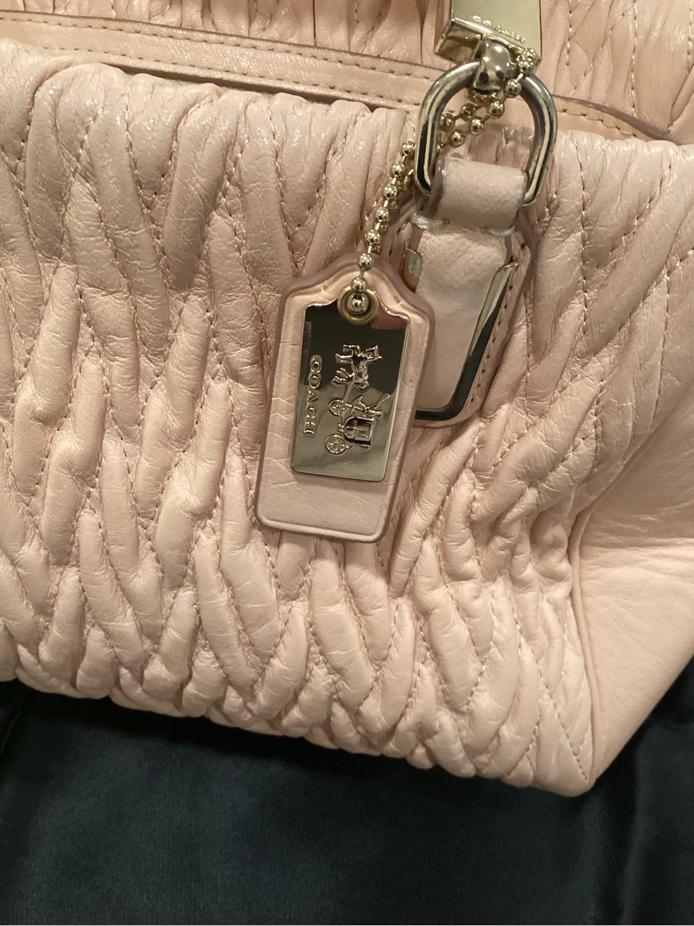 Coach Quilted Leather Satchel in Light Blush/Peach #M1420 - Picture 2 of 14